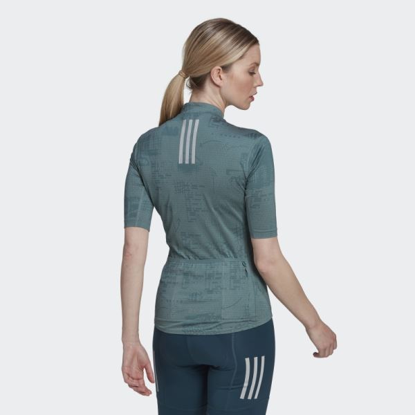 The Parley Short Sleeve Cycling Jersey Hazy Emerald Adidas