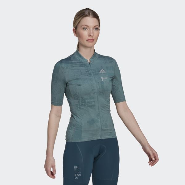 The Parley Short Sleeve Cycling Jersey Hazy Emerald Adidas