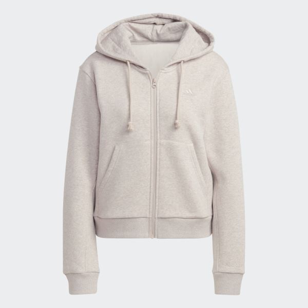 ALL SZN Fleece Full-Zip Hoodie Adidas Taupe Mel