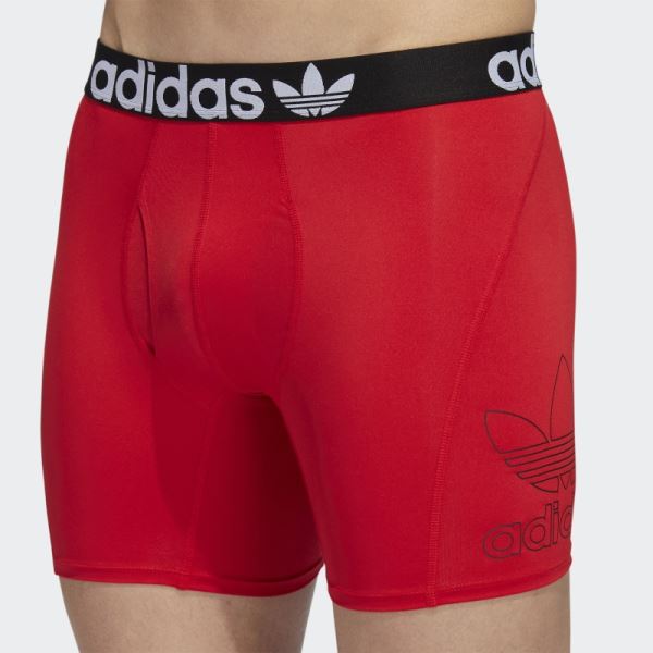 Adidas Trefoil Boxer Briefs 2 Pairs Scarlet