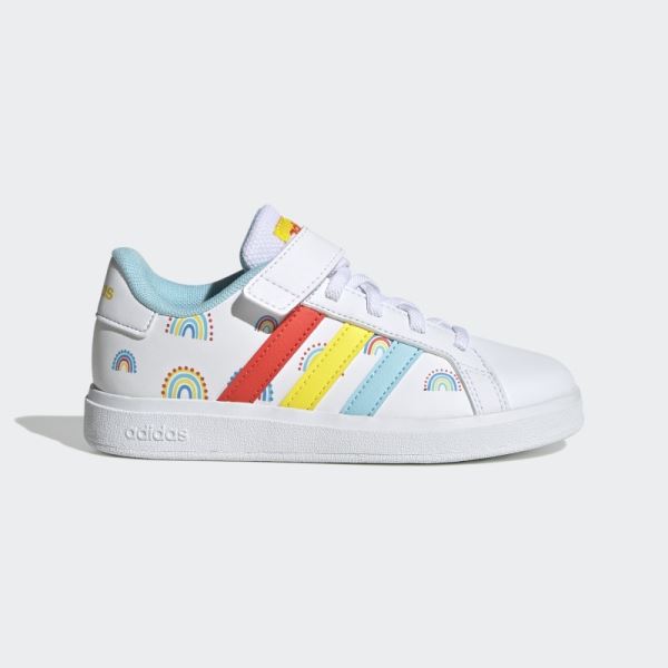 Adidas Grand Court Sustainable Lifestyle Court Elastic Lace and Top Strap Shoes Bold Orange