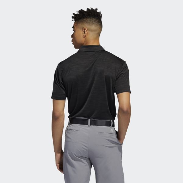 Striated Polo Shirt Black Heather Adidas