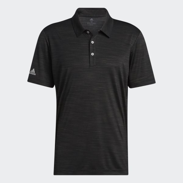 Striated Polo Shirt Black Heather Adidas