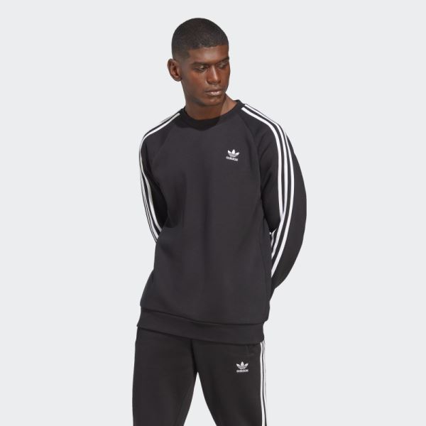 Black Adidas Adicolor Classics 3-Stripes Crew Sweatshirt