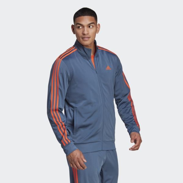 Essentials Warm-Up 3-Stripes Track Jacket Steel Adidas