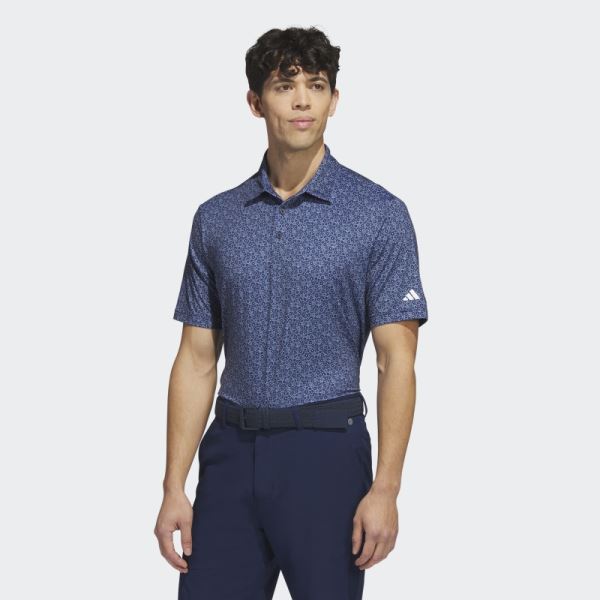 Ultimate365 Allover Print Golf Polo Shirt Navy Adidas