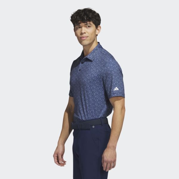 Ultimate365 Allover Print Golf Polo Shirt Navy Adidas