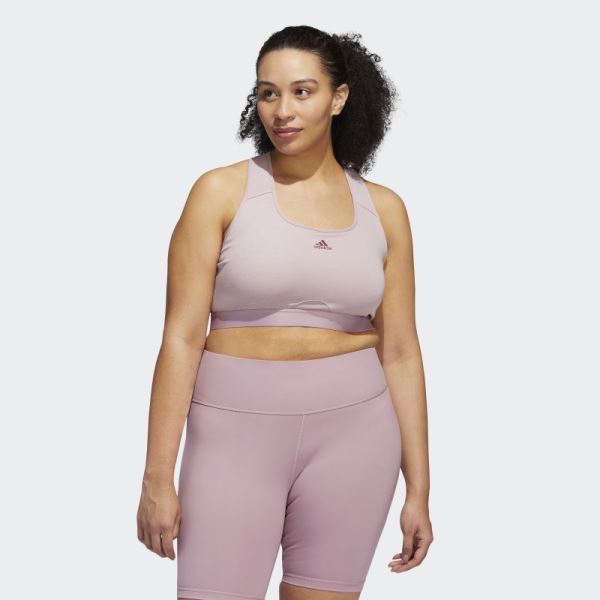 Mauve Adidas Powerreact Training Medium-Support Bra (Plus Size) Fashion