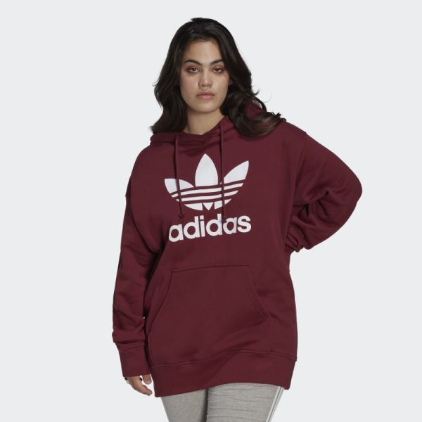 Red Trefoil Hoodie (Plus Size) Adidas