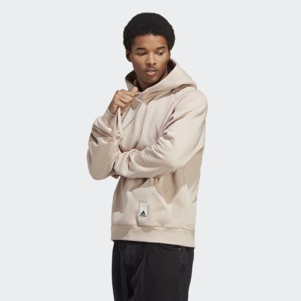 Adidas Lounge Fleece Hoodie Taupe