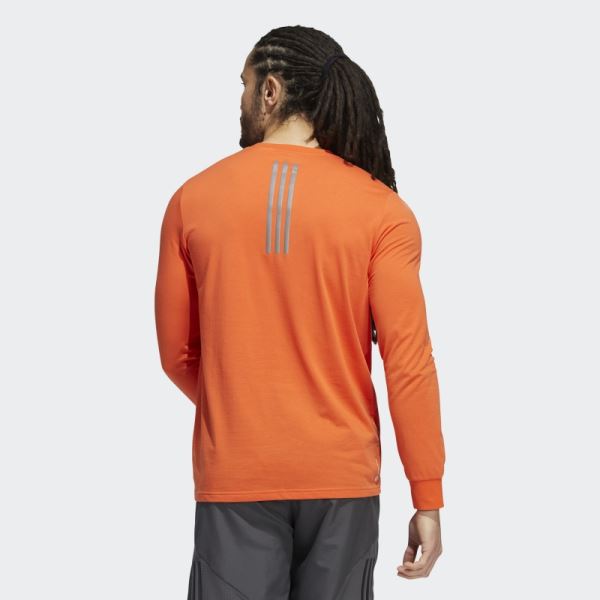 Orange Adidas X-City Long Sleeve AEROREADY Graphic Inline Running Tee