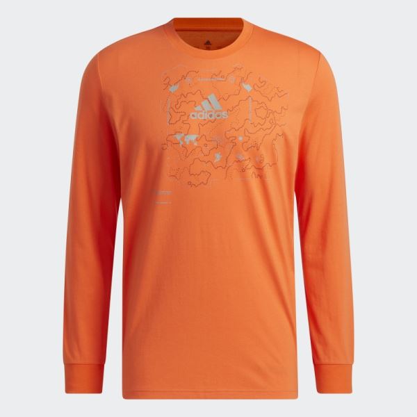 Orange Adidas X-City Long Sleeve AEROREADY Graphic Inline Running Tee