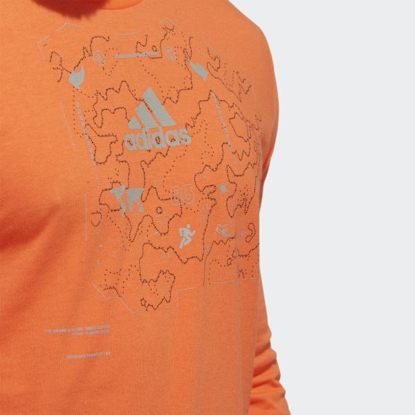 Orange Adidas X-City Long Sleeve AEROREADY Graphic Inline Running Tee