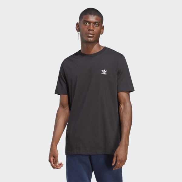 Black Adidas Trefoil Essentials Tee