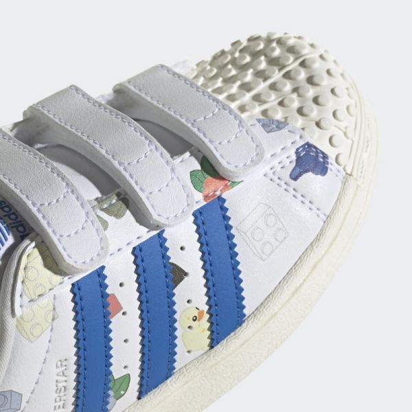 White Adidas Superstar x LEGO Shoes Hot