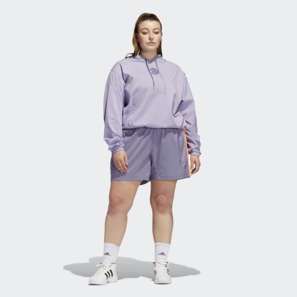 Hoop York City Pinned Shorts (Plus Size) Tech Purple Adidas