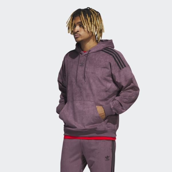 Adidas Maroon Adicolor Classics Plush Hoodie