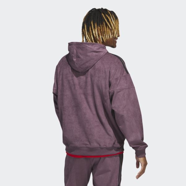 Adidas Maroon Adicolor Classics Plush Hoodie