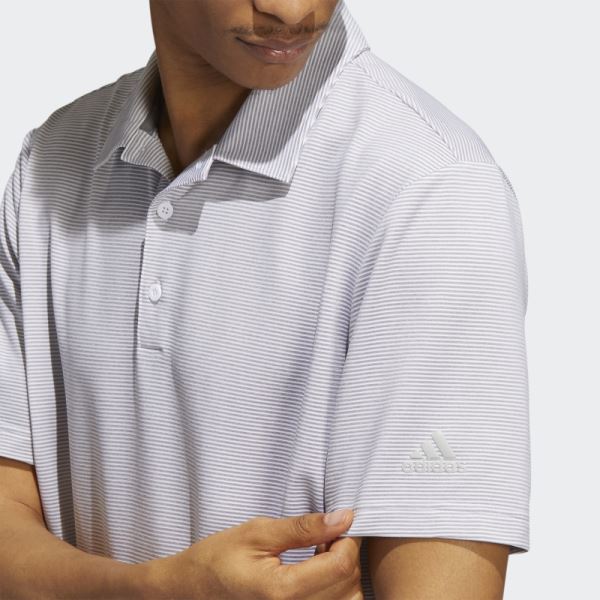 Ottoman Stripe Polo Shirt Adidas Grey