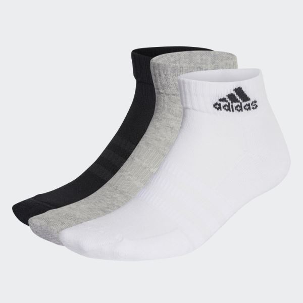 Adidas Medium Grey Cushioned Sportswear Ankle Socks 3 Pairs