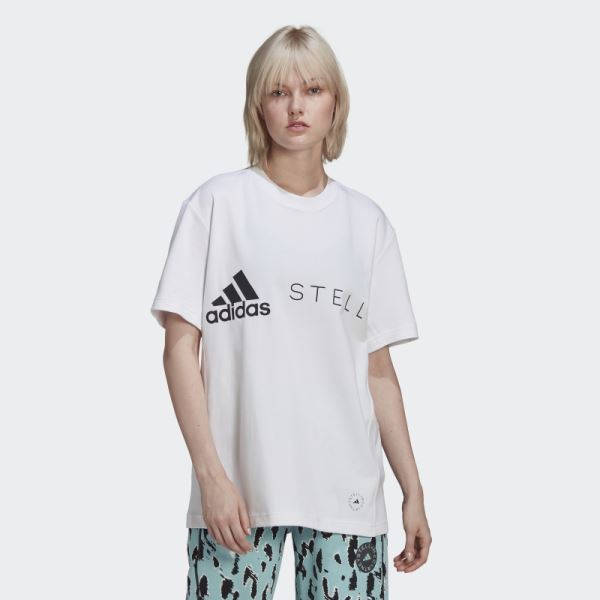 White Hot Adidas by Stella McCartney Logo Tee