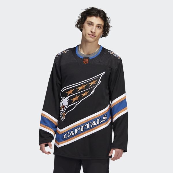 Black Capitals Authentic Reverse Retro Wordmark Jersey Adidas