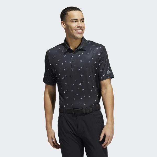 Ultimate365 Allover Print Polo Shirt Black Adidas