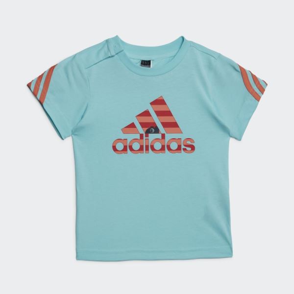 Aqua Adidas x Classic LEGO Tee and Pants Set Fashion