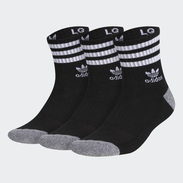 Black Adidas Roller High Quarter Socks 3 Pairs