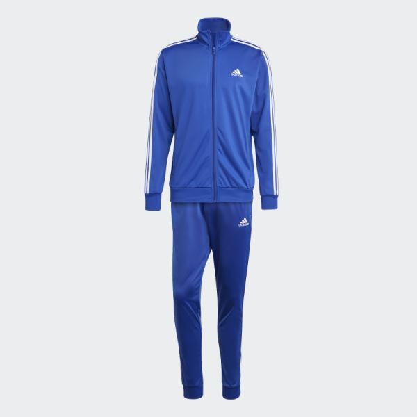 Blue Adidas Basic 3-Stripes Tricot Tracksuit