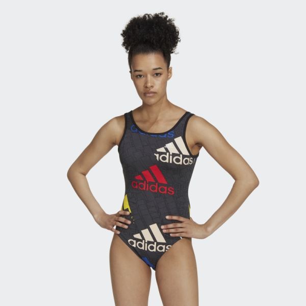 Carbon Essentials Multi-Colored Logo Bodysuit Adidas