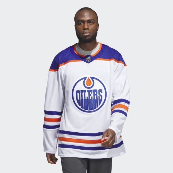 Oilers Away Authentic Jersey Adidas White