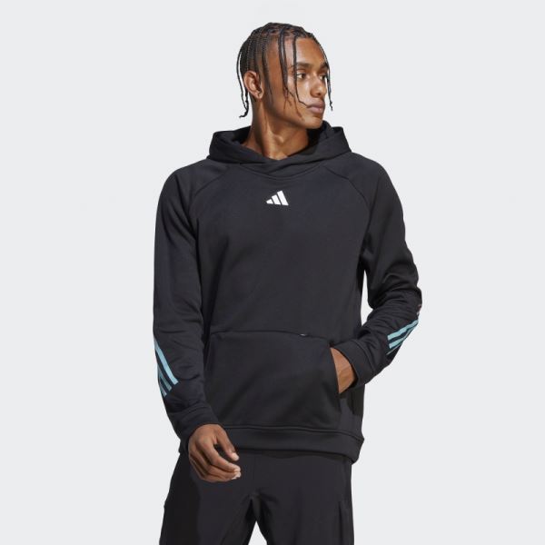 Adidas Train Icons 3-Stripes Training Hoodie Black