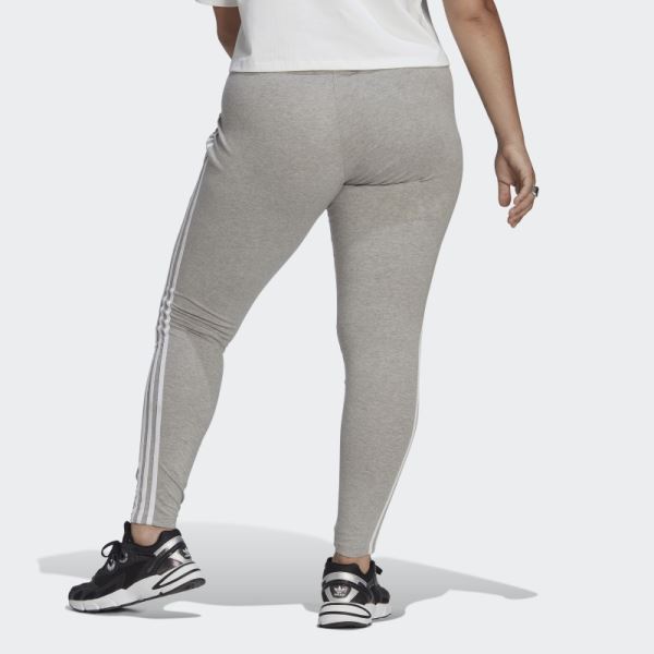 Adicolor Classics 3-Stripes Leggings (Plus Size) Medium Grey Adidas