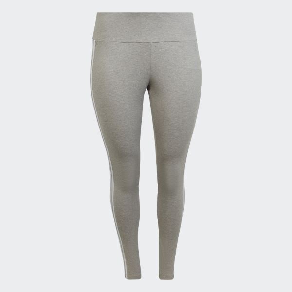 Medium Grey Adicolor Classics 3-Stripes Leggings (Plus Size) Adidas