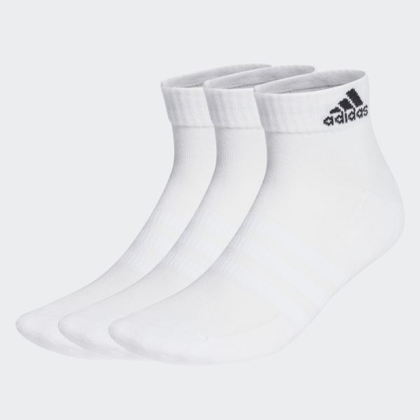 White Adidas Cushioned Sportswear Ankle Socks 3 Pairs