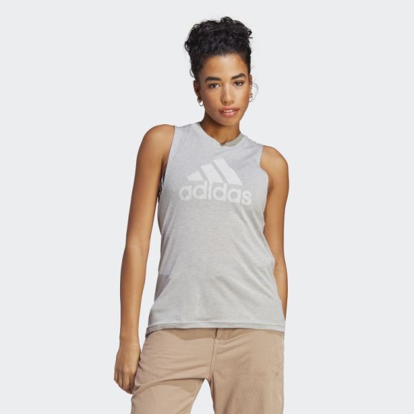 Adidas Medium Grey Future Icons Winners 3.0 Tank Top