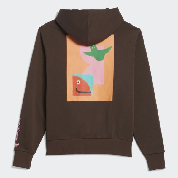 Adidas Brown Shmoofoil Painted Hoodie (Gender Neutral)