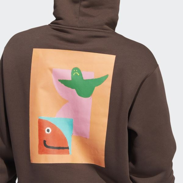 Adidas Brown Shmoofoil Painted Hoodie (Gender Neutral)