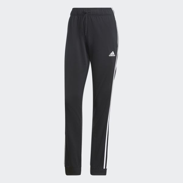 Adidas Black Primegreen Essentials Warm-Up Slim Tapered 3-Stripes Tracksuit Bottoms