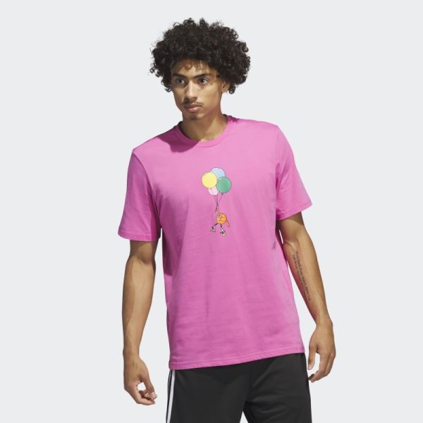 Adidas Lil' Stripe Basketball Graphic Tee Fuchsia