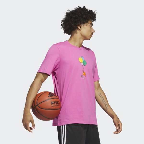 Adidas Lil' Stripe Basketball Graphic Tee Fuchsia