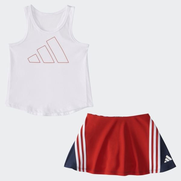 White IG TANK CLRBLK SKORT SET Adidas