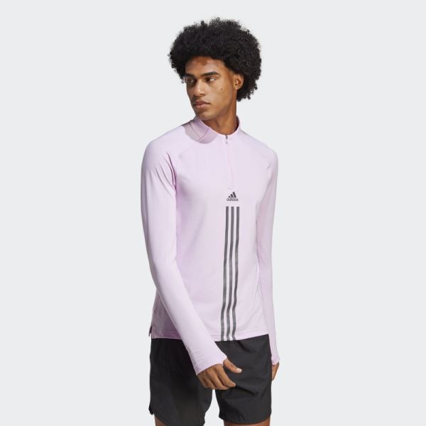 Adidas AlphaStrength 1/4 Zip Long Sleeve Top Lilac