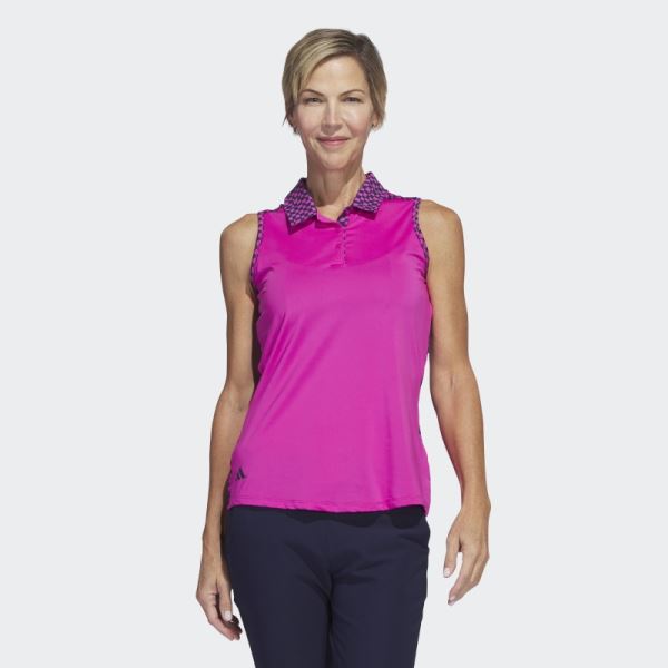 Fuchsia Ultimate365 Sleeveless Golf Polo Shirt Adidas