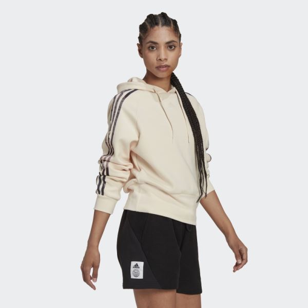 Ecru Tint Allover Print Hoodie Adidas