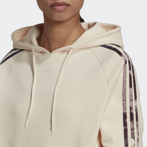 Ecru Tint Allover Print Hoodie Adidas