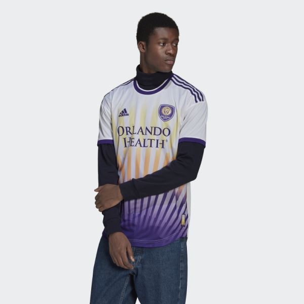 White Adidas Orlando City 22/23 Away Authentic Jersey