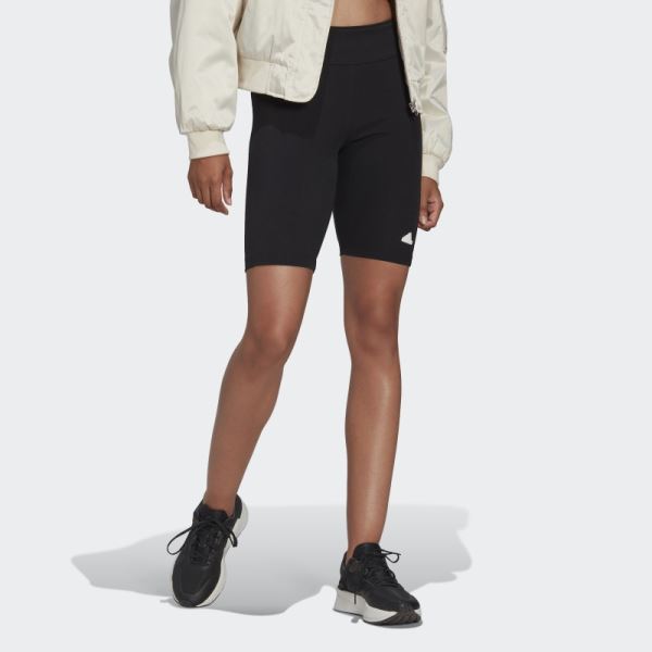 Black Rib Biker Shorts Adidas