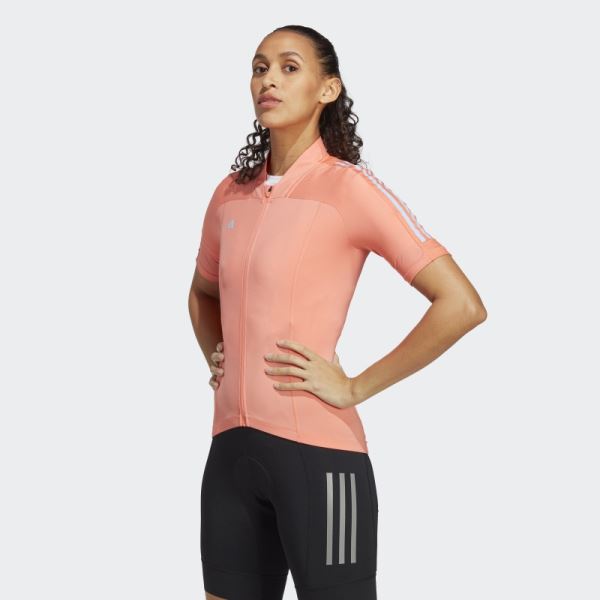 Coral Adidas THE SHORT SLEEVE CYCLING JERSEY